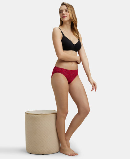 Medium Coverage Super Combed Cotton Bikini With Concealed Waistband and StayFresh Treatment - Dark Prints-11