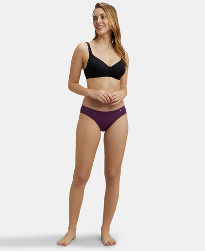 Medium Coverage Super Combed Cotton Bikini With Concealed Waistband and StayFresh Treatment - Dark Prints-12