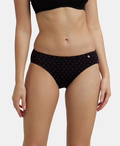 Medium Coverage Super Combed Cotton Bikini With Concealed Waistband and StayFresh Treatment - Dark Prints-4