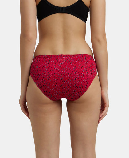 Medium Coverage Super Combed Cotton Bikini With Concealed Waistband and StayFresh Treatment - Dark Prints-6