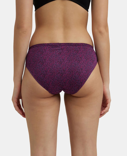 Medium Coverage Super Combed Cotton Bikini With Concealed Waistband and StayFresh Treatment - Dark Prints-7