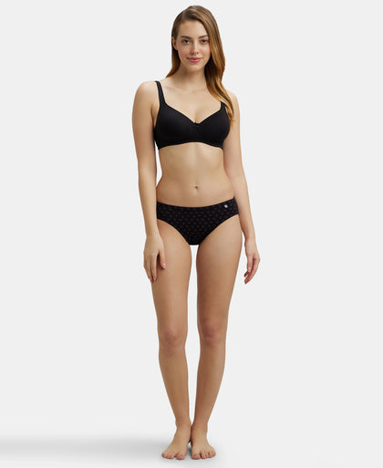 Medium Coverage Super Combed Cotton Bikini With Concealed Waistband and StayFresh Treatment - Dark Prints-9