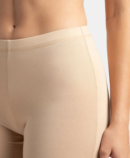 High Coverage Super Combed Cotton Elastane Stretch Shorties With Concealed Waistband - Black & Skin (Pack of 2)