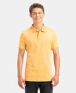 Super Combed Cotton Rich Solid Half Sleeve Polo T-Shirt - Oak Buff