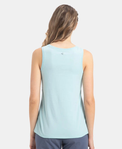 Super Combed Cotton Relaxed Fit Printed Racerback Styled Tank Top - Sea Angel