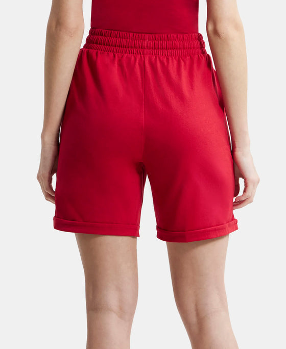 Super Combed Cotton Rich Regular Fit Shorts with Side Pockets - Jaster Red