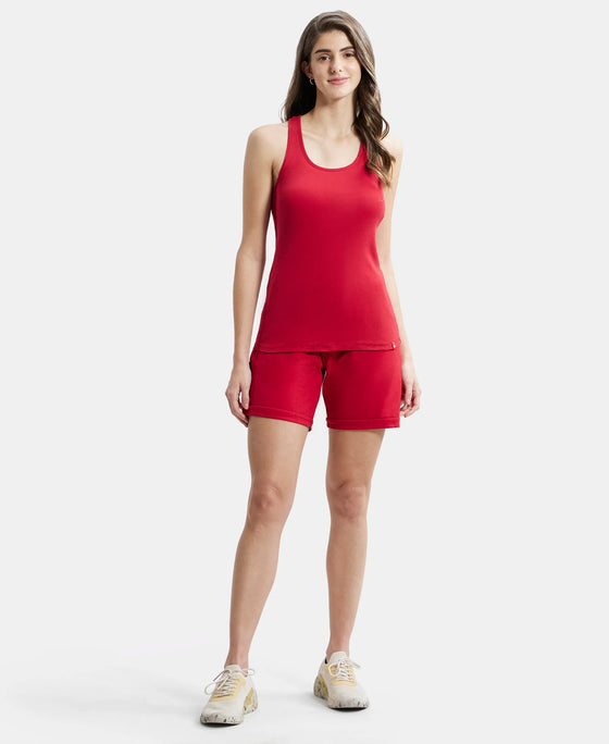 Super Combed Cotton Rich Regular Fit Shorts with Side Pockets - Jaster Red