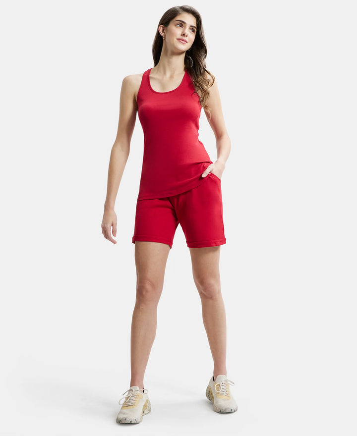 Super Combed Cotton Rich Regular Fit Shorts with Side Pockets - Jaster Red
