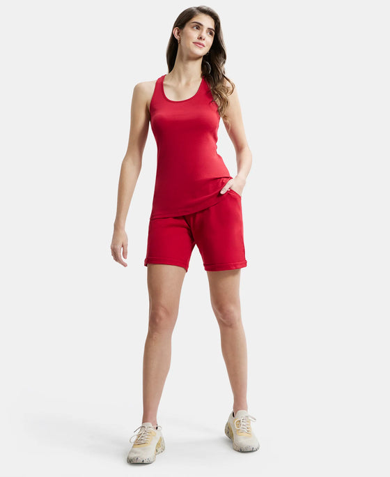 Super Combed Cotton Rich Regular Fit Shorts with Side Pockets - Jaster Red