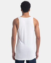 Bamboo And Tencel Modal Blend Sleeveless Vest With Extended Length - White